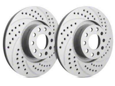 SP Performance Double Drilled and Slotted 5-Lug Rotors with Gray ZRC Coating; Front Pair (99-00 Early F-150 Lightning)