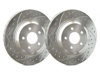 SP Performance Double Drilled and Slotted 5-Lug Rotors with Silver ZRC Coated; Rear Pair (97-98 F-150 w/ ABS Brakes)