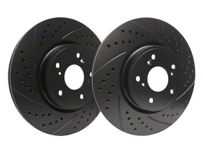 SP Performance Double Drilled and Slotted 6-Lug Rotors with Black ZRC Coating; Front Pair (10-20 F-150)