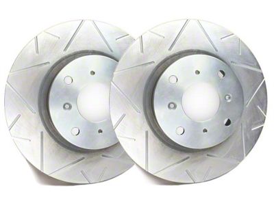 SP Performance Peak Series Slotted 5-Lug Rotors with Silver ZRC Coating; Rear Pair (97-98 F-150 w/ ABS Brakes)