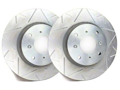 SP Performance Peak Series Slotted 6-Lug Rotors with Silver ZRC Coating; Rear Pair (15-17 F-150 w/ Electric Parking Brake)