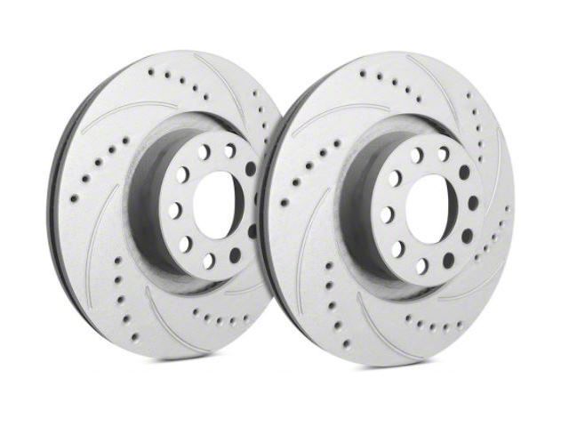 SP Performance Cross-Drilled and Slotted 8-Lug Rotors with Gray ZRC Coating; Front Pair (11-12 4WD F-350 Super Duty SRW)