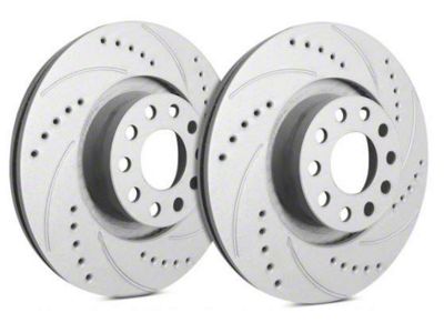 SP Performance Cross-Drilled and Slotted 8-Lug Rotors with Gray ZRC Coating; Front Pair (11-12 2WD F-350 Super Duty SRW)