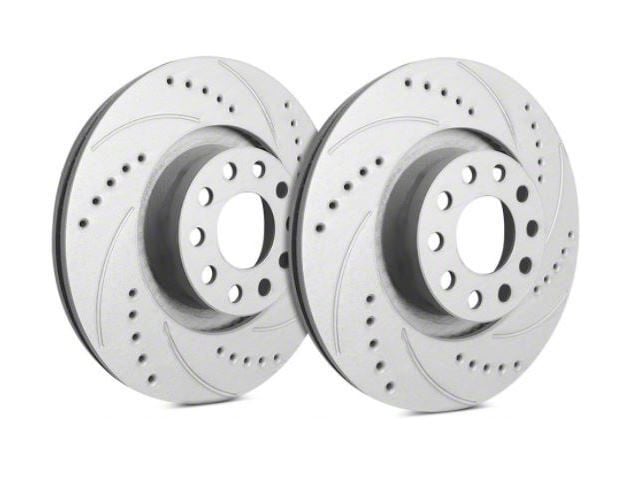 SP Performance Cross-Drilled and Slotted 8-Lug Rotors with Gray ZRC Coating; Front Pair (13-22 2WD F-350 Super Duty SRW)