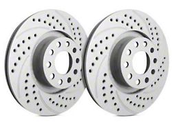 SP Performance Double Drilled and Slotted 8-Lug Rotors with Gray ZRC Coating; Front Pair (13-25 4WD F-350 Super Duty)