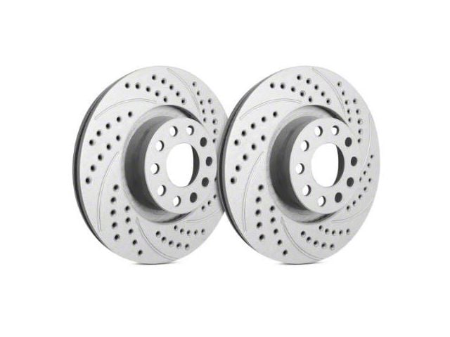 SP Performance Double Drilled and Slotted 8-Lug Rotors with Gray ZRC Coating; Front Pair (13-22 2WD F-350 Super Duty SRW)