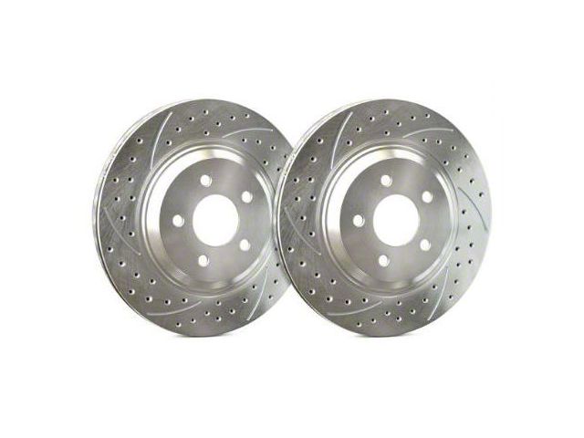 SP Performance Double Drilled and Slotted 8-Lug Rotors with Silver Zinc Plating; Front Pair (11-12 4WD F-350 Super Duty SRW)