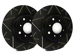 SP Performance Peak Series Slotted 8-Lug Rotors with Black Zinc Plating; Front Pair (13-25 4WD F-350 Super Duty)