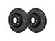SP Performance Double Drilled and Slotted 6-Lug Rotors with Black ZRC Coated; Rear Pair (19-23 Ranger)