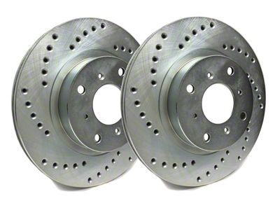 SP Performance Cross-Drilled 6-Lug Rotors with Silver Zinc Plating; Rear Pair (19-25 Sierra 1500)