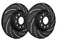SP Performance Cross-Drilled and Slotted 6-Lug Rotors with Black Zinc Plating; Rear Pair (07-18 Sierra 1500)