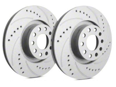 SP Performance Cross-Drilled and Slotted 6-Lug Rotors with Gray ZRC Coating; Front Pair (99-06 Sierra 1500 w/o Rear Drum Brakes)