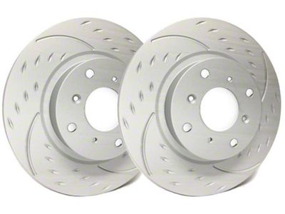 SP Performance Diamond Slot 6-Lug Rotors with Gray ZRC Coating; Rear Pair (99-06 Sierra 1500)