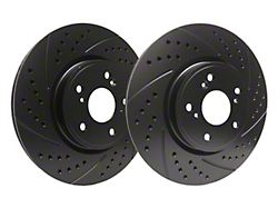 SP Performance Double Drilled and Slotted 6-Lug Rotors with Black Zinc Plating; Front Pair (19-24 Sierra 1500)