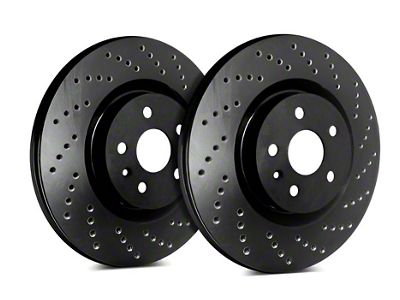 SP Performance Cross-Drilled 8-Lug Rotors with Black ZRC Coating; Front Pair (07-10 Sierra 2500 HD)