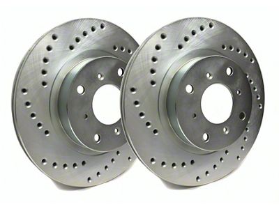 SP Performance Cross-Drilled 8-Lug Rotors with Silver ZRC Coating; Front Pair (07-10 Sierra 2500 HD)