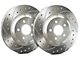 SP Performance Cross-Drilled and Slotted 8-Lug Rotors with Silver Zinc Plating; Rear Pair (07-10 Sierra 2500 HD)