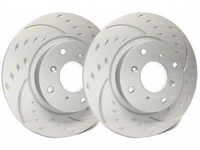 SP Performance Diamond Series Slotted 8-Lug Rotors with Gray ZRC Coating; Rear Pair (11-25 Sierra 2500 HD)