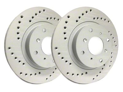 SP Performance Cross-Drilled 8-Lug Rotors with Gray ZRC Coating; Rear Pair (11-25 Sierra 3500 HD SRW)