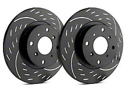 SP Performance Diamond Series Slotted 8-Lug Rotors with Black ZRC Coating; Rear Pair (11-25 Sierra 3500 HD SRW)