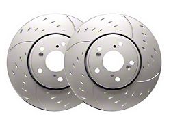 SP Performance Diamond Series Slotted 8-Lug Rotors with Silver ZRC Coating; Rear Pair (11-25 Sierra 3500 HD SRW)