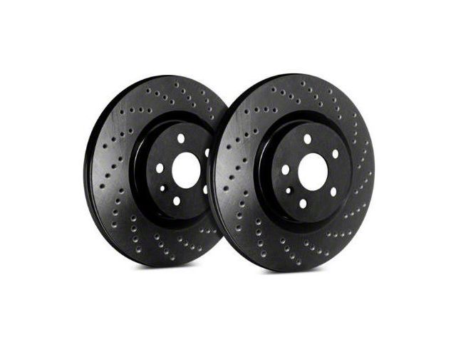 SP Performance Cross-Drilled 8-Lug Rotors with Black ZRC Coated; Front Pair (07-10 Silverado 3500 HD)