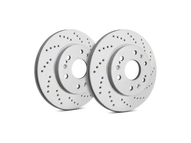 SP Performance Cross-Drilled 8-Lug Rotors with Gray ZRC Coating; Rear Pair (07-10 Silverado 3500 HD DRW)