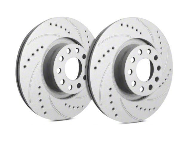 SP Performance Cross-Drilled and Slotted 8-Lug Rotors with Gray ZRC Coating; Front Pair (11-24 Silverado 3500 HD)