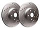 SP Performance Cross-Drilled and Slotted 8-Lug Rotors with Silver Zinc Plating; Rear Pair (07-10 Silverado 3500 HD SRW)