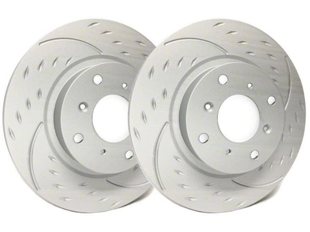 SP Performance Diamond Slot 8-Lug Rotors with Gray ZRC Coating; Front Pair (07-10 Silverado 3500 HD)