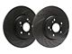 SP Performance Double Drilled and Slotted 8-Lug Rotors with Black ZRC Coated; Front Pair (07-10 Silverado 3500 HD)