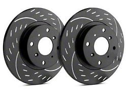 SP Performance Diamond Slot 8-Lug Rotors with Black ZRC Coating; Front Pair (11-12 4WD F-250 Super Duty)