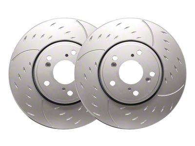 SP Performance Diamond Slot 8-Lug Rotors with Silver ZRC Coated; Front Pair (11-12 4WD F-250 Super Duty)