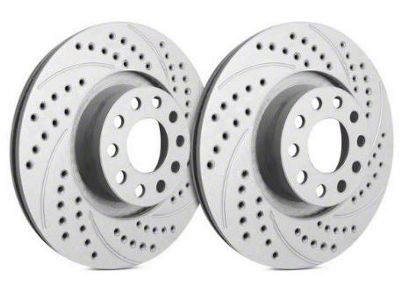 SP Performance Double Drilled and Slotted 8-Lug Rotors with Gray ZRC Coating; Front Pair (11-12 2WD F-250 Super Duty)