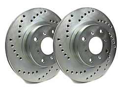 SP Performance Cross-Drilled 6-Lug Rotors with Silver Zinc Plating; Rear Pair (21-25 Tahoe)