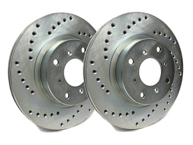 SP Performance Cross-Drilled 6-Lug Rotors with Silver Zinc Plating; Rear Pair (21-24 Yukon)