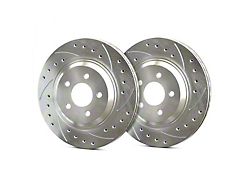 SP Performance Cross-Drilled and Slotted 6-Lug Rotors with Silver Zinc Plating; Front Pair (21-25 Yukon)