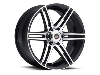 Spec-1 SP-22 Gloss Black and Machined 6-Lug Wheel; 22x9.5; 25mm Offset (23-25 Colorado)