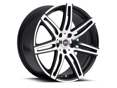 Spec-1 SP-24 Gloss Black and Machined 5-Lug Wheel; 18x8; 38mm Offset (87-90 Dakota)