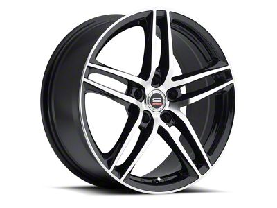 Spec-1 SP-25 Gloss Black and Machined 5-Lug Wheel; 18x8; 38mm Offset (87-90 Dakota)