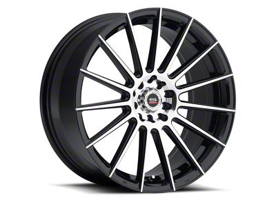 Spec-1 SP-27 Gloss Black and Machined 5-Lug Wheel; 18x8; 38mm Offset (87-90 Dakota)