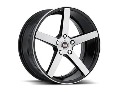 Spec-1 SP-36 Gloss Black and Brushed 5-Lug Wheel; 18x8; 38mm Offset (87-90 Dakota)