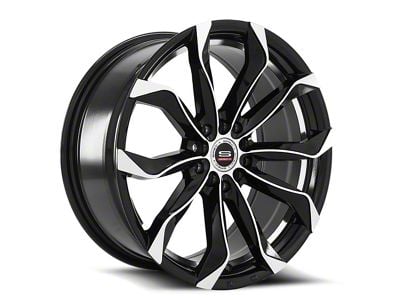 Spec-1 SP-44 Gloss Black and Machined 5-Lug Wheel; 18x8.5; 40mm Offset (87-90 Dakota)