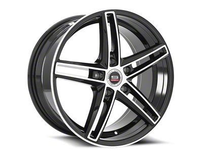 Spec-1 SP-49 Gloss Black and Machined 5-Lug Wheel; 18x8; 35mm Offset (87-90 Dakota)