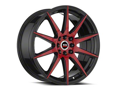 Spec-1 SP-51 Gloss Black and Red Machined 5-Lug Wheel; 17x7.5; 42mm Offset (87-90 Dakota)