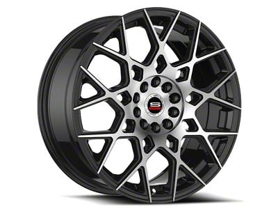 Spec-1 SP-52 Gloss Black and Machined 5-Lug Wheel; 17x7.5; 42mm Offset (87-90 Dakota)