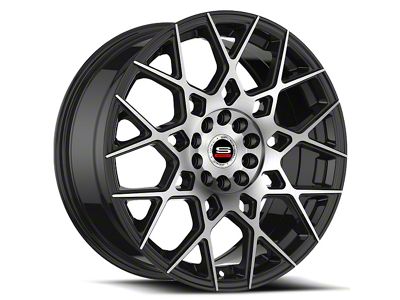 Spec-1 SP-52 Gloss Black and Machined 5-Lug Wheel; 20x8.5; 38mm Offset (87-90 Dakota)