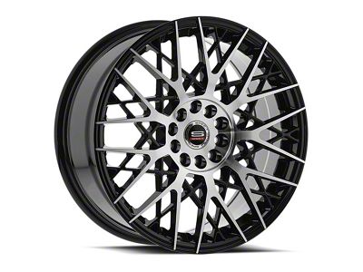 Spec-1 SP-53 Gloss Black and Machined 5-Lug Wheel; 17x7.5; 42mm Offset (87-90 Dakota)