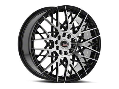 Spec-1 SP-53 Gloss Black and Machined 5-Lug Wheel; 18x8; 38mm Offset (87-90 Dakota)