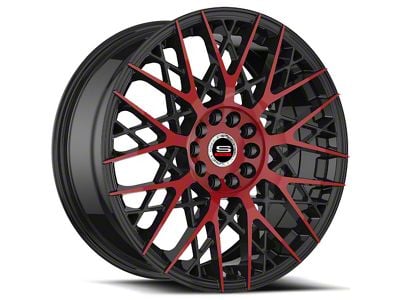 Spec-1 SP-53 Gloss Black and Red Machined 5-Lug Wheel; 17x7.5; 42mm Offset (87-90 Dakota)